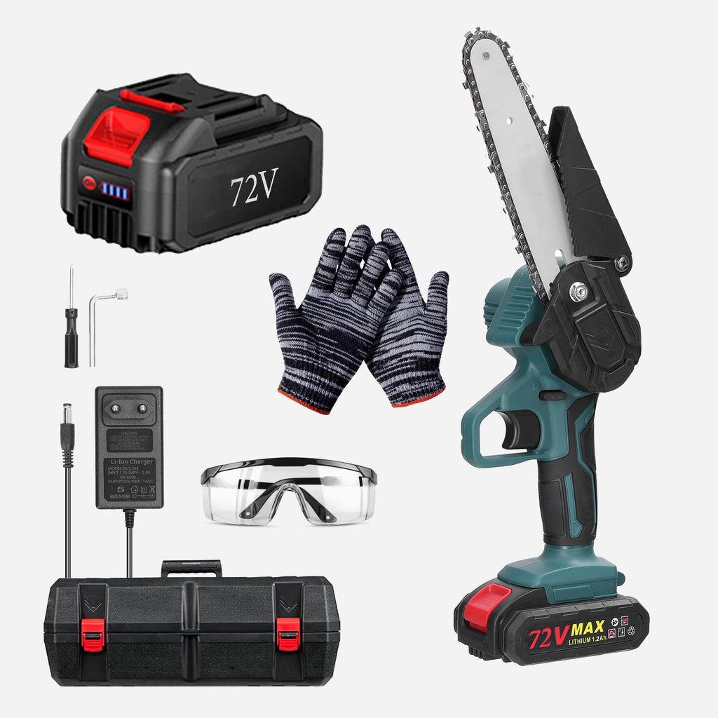 Motosierra Eléctrica 2X1 Inalámbrica 72V con 2 Baterías – Potencia Profesional de Corte