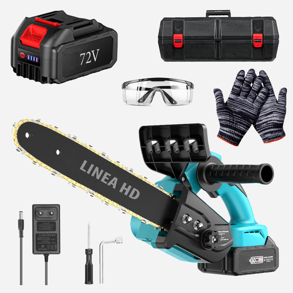 Motosierra Eléctrica 2X1 Inalámbrica 72V con 2 Baterías – Potencia Profesional de Corte