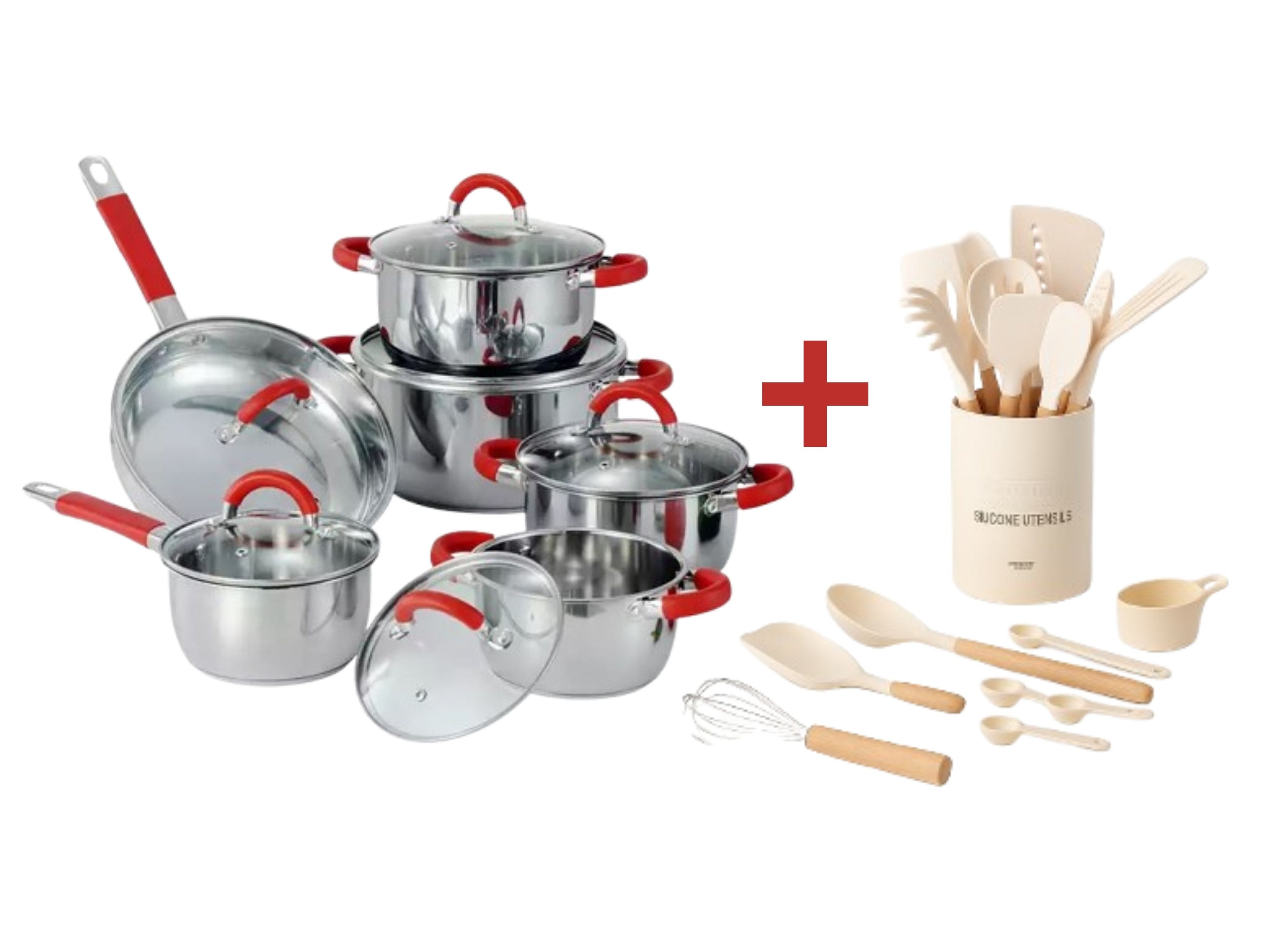 Batería de cocina 12 piezas en acero inoxidable + Dos Regalos