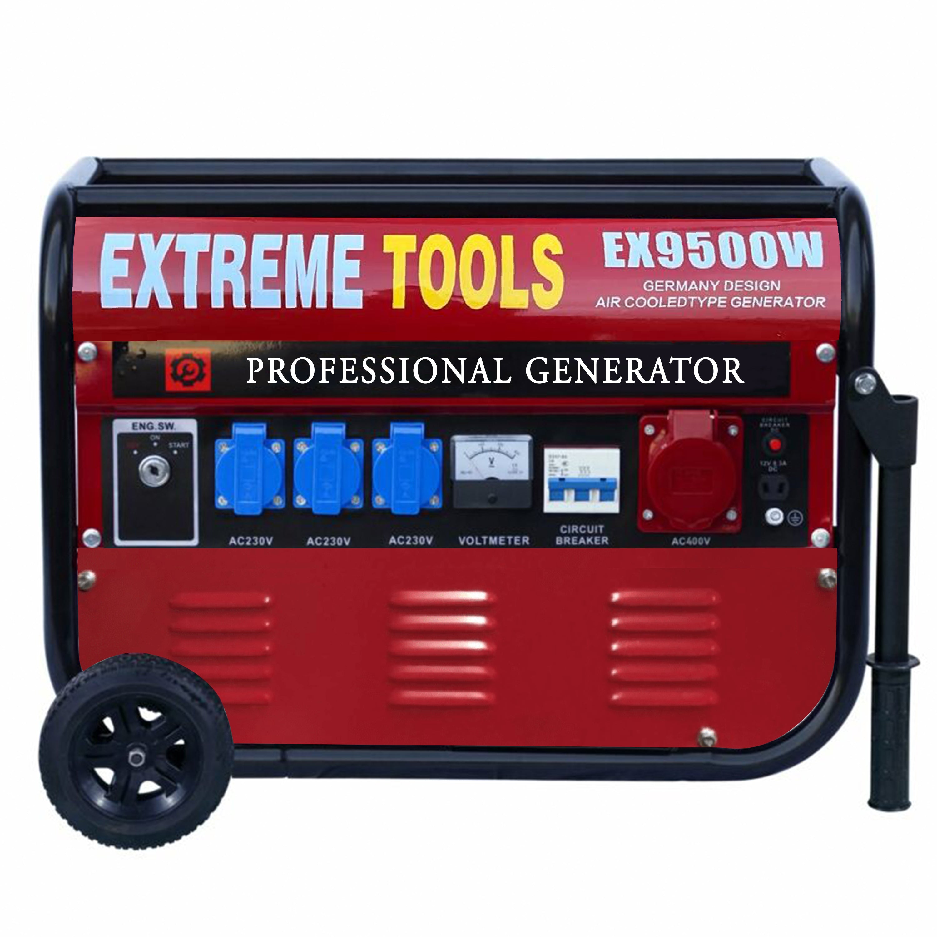 Generador Eléctrico Extreme Tools 9500W Gasolina 3x230V + 1x400V Trifásico