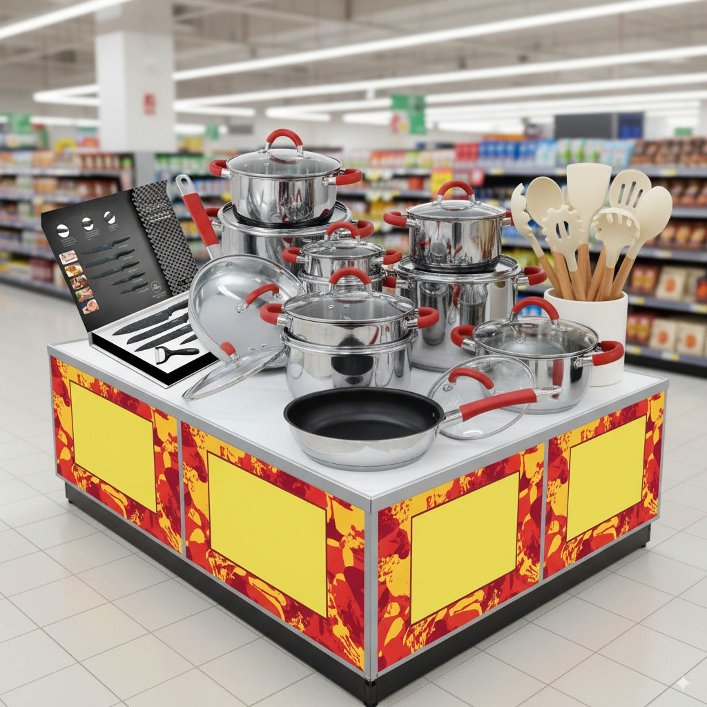 Batería de cocina 12 piezas en acero inoxidable + Dos Regalos