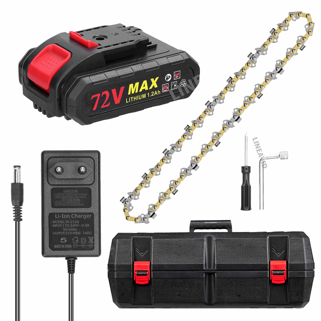 Motosierra Eléctrica 2X1 Inalámbrica 72V con 2 Baterías – Potencia Profesional de Corte