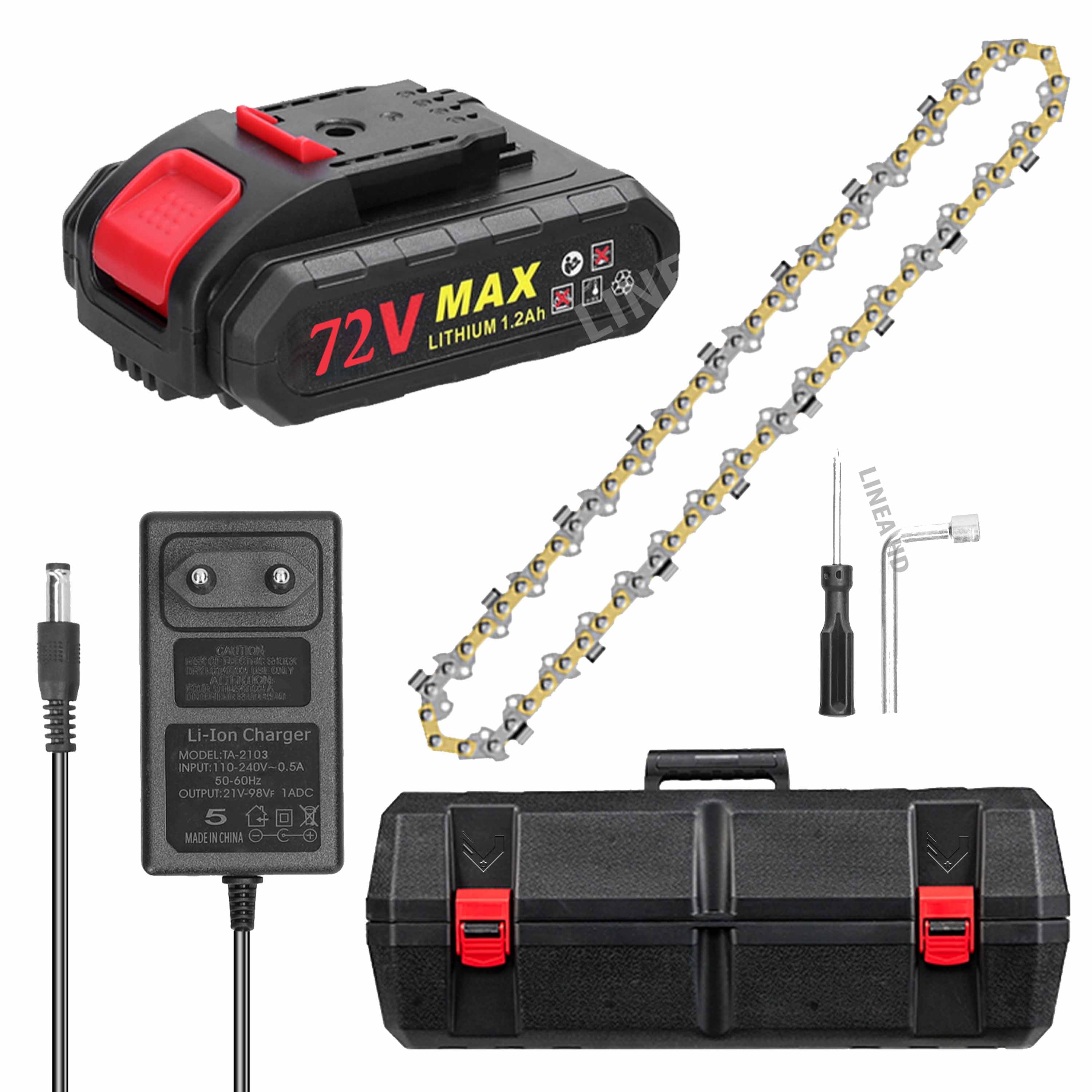 Motosierra Eléctrica 2X1 Inalámbrica 72V con 2 Baterías – Potencia Profesional de Corte