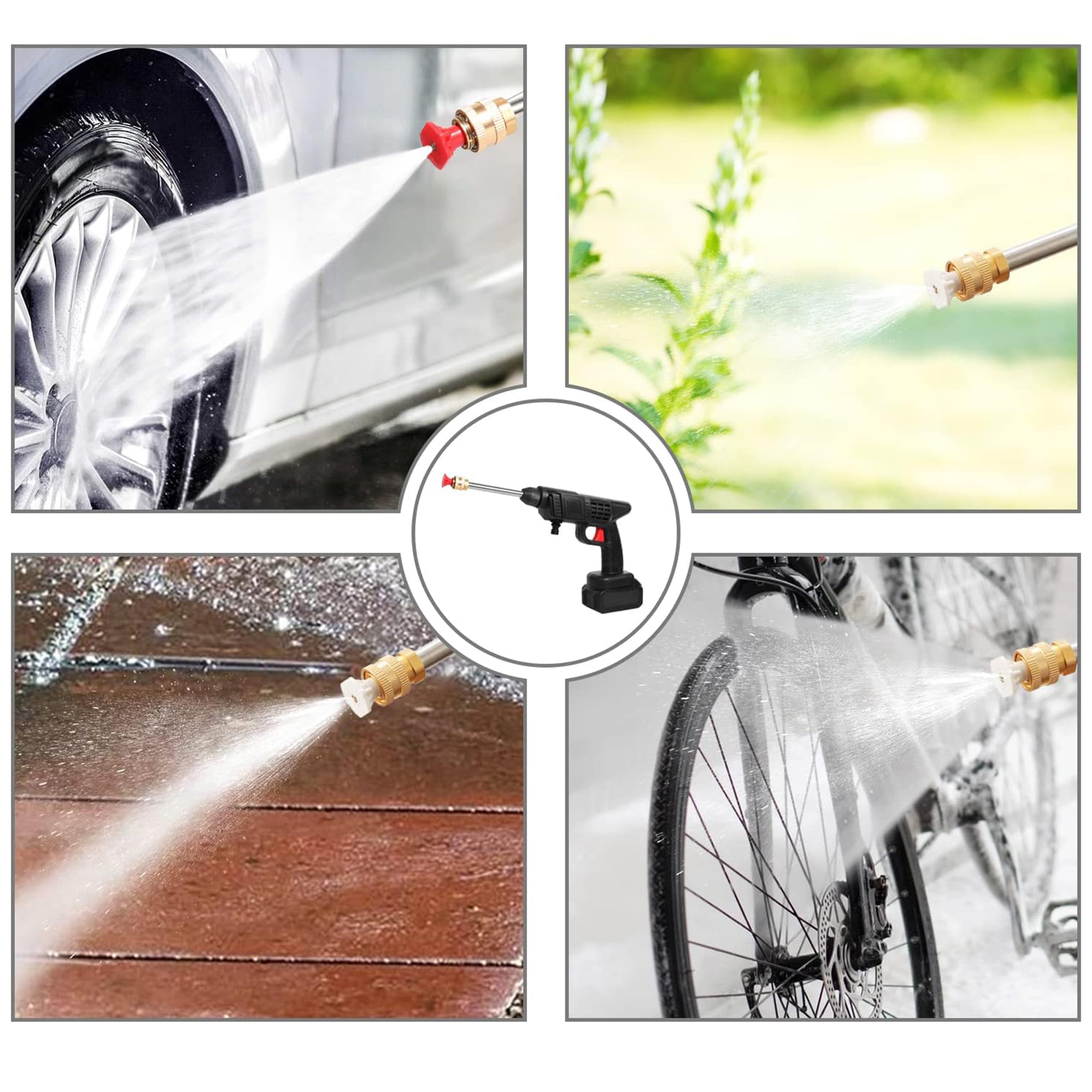 Pistola de Alta Presión 21V,también compatible con 48V y 98V- 430 PSI, batería 15,000 mAh, inalámbrica y recargable