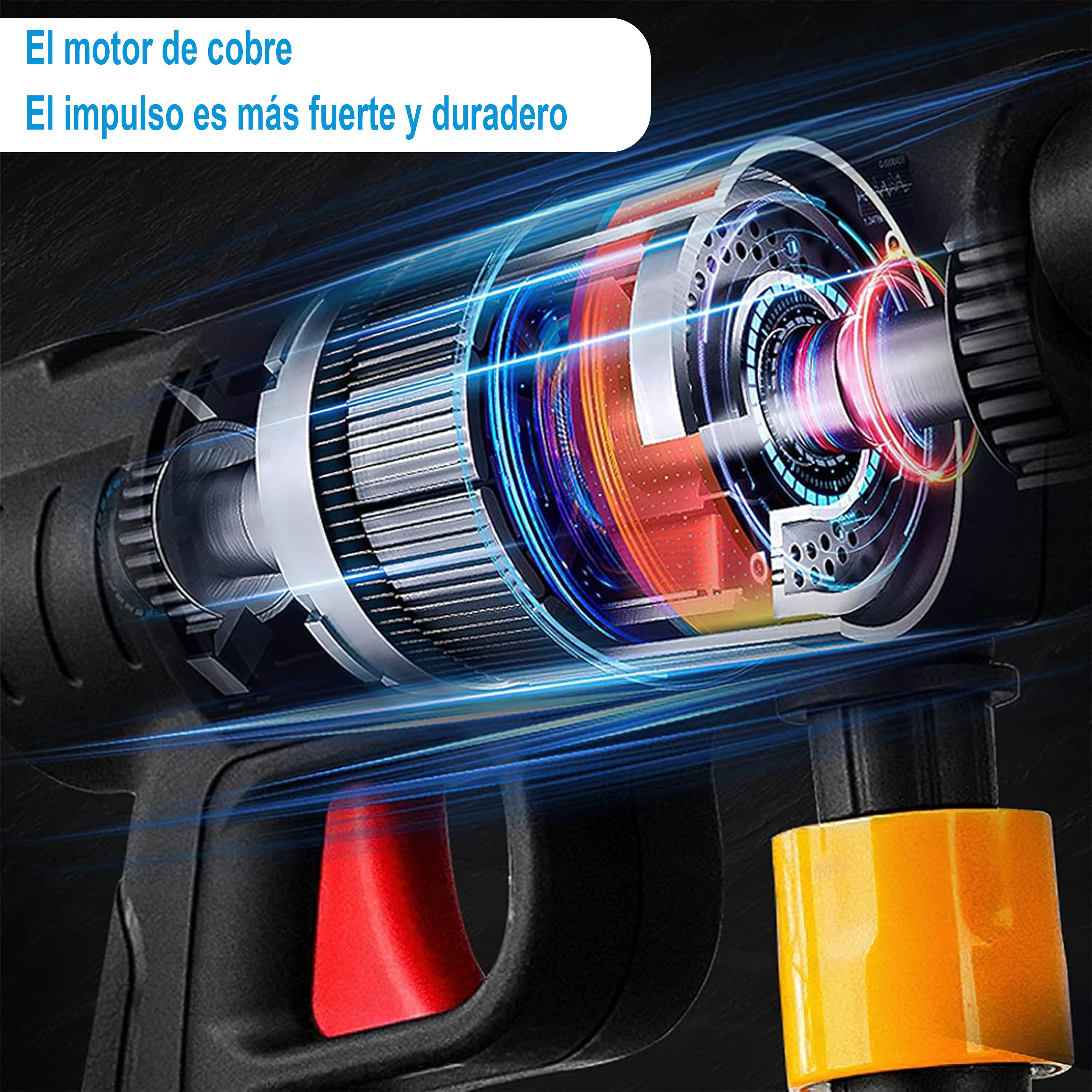 Pistola de Alta Presión 21V,también compatible con 48V y 98V- 430 PSI, batería 15,000 mAh, inalámbrica y recargable