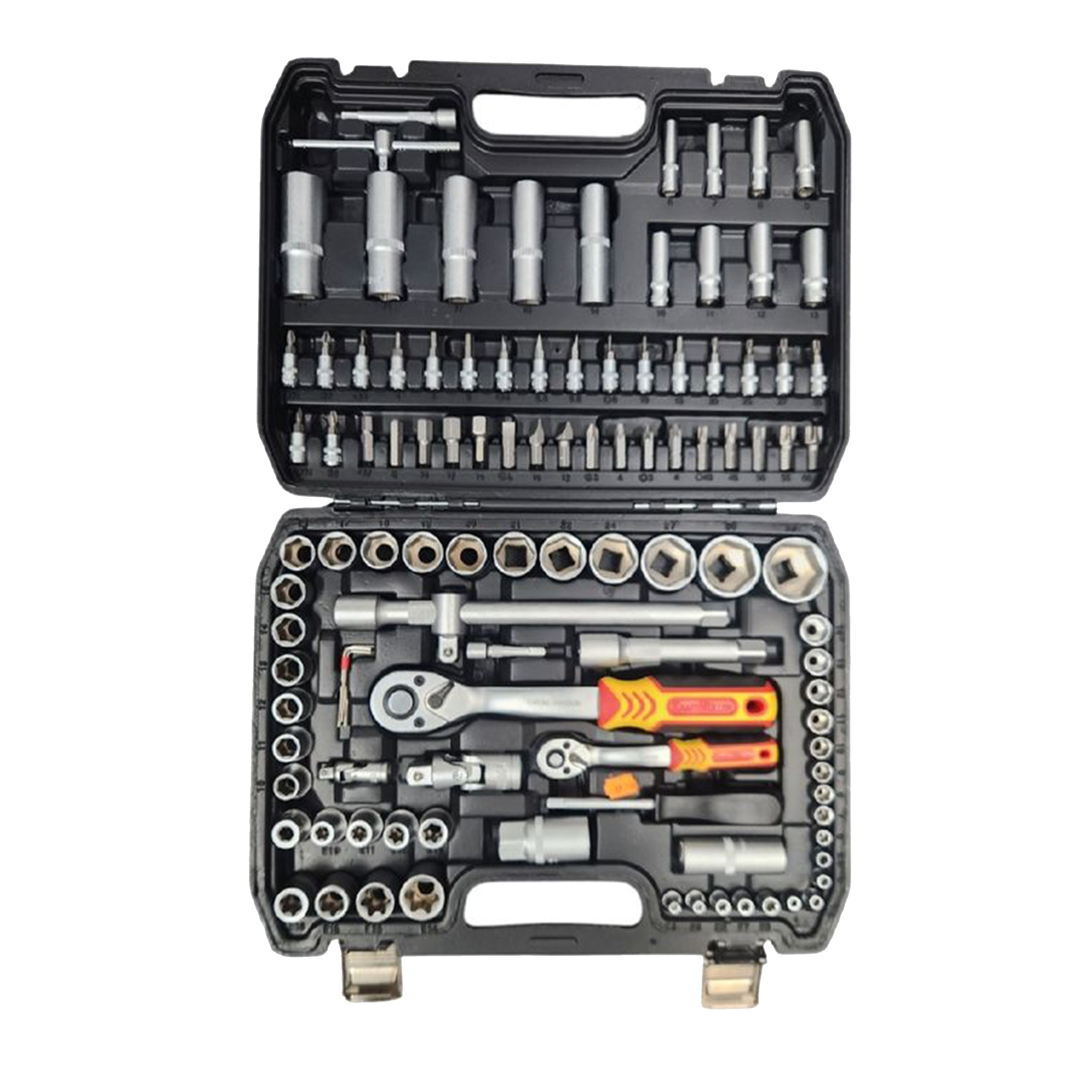 Maletín de Herramientas Kraftmuller | Juego de 108 Piezas con Llaves de Carraca y Vasos | Kit Profesional para Mecánica y Bricolaje