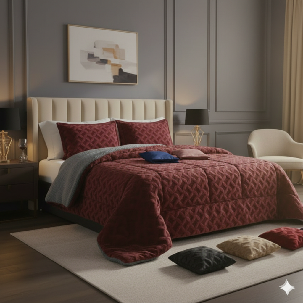 Edredón Premium Velvet + Borrego – Calidez y Lujo para Todo el Invierno