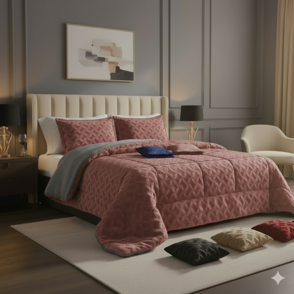 Edredón Premium Velvet + Borrego – Calidez y Lujo para Todo el Invierno