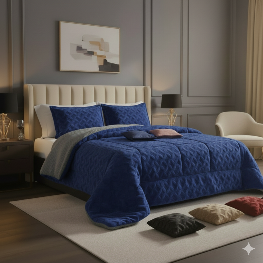 Edredón Premium Velvet + Borrego – Calidez y Lujo para Todo el Invierno