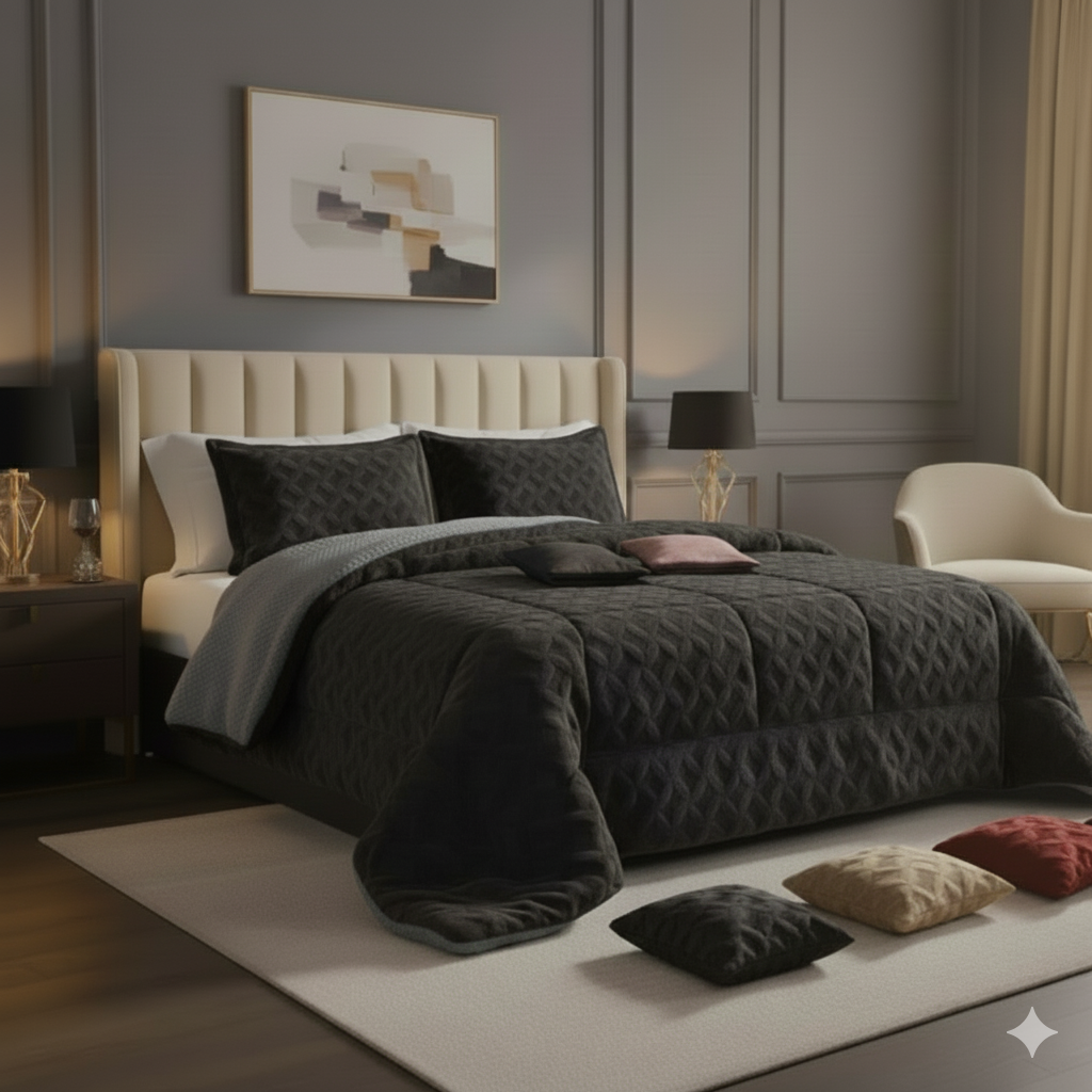 Edredón Premium Velvet + Borrego – Calidez y Lujo para Todo el Invierno