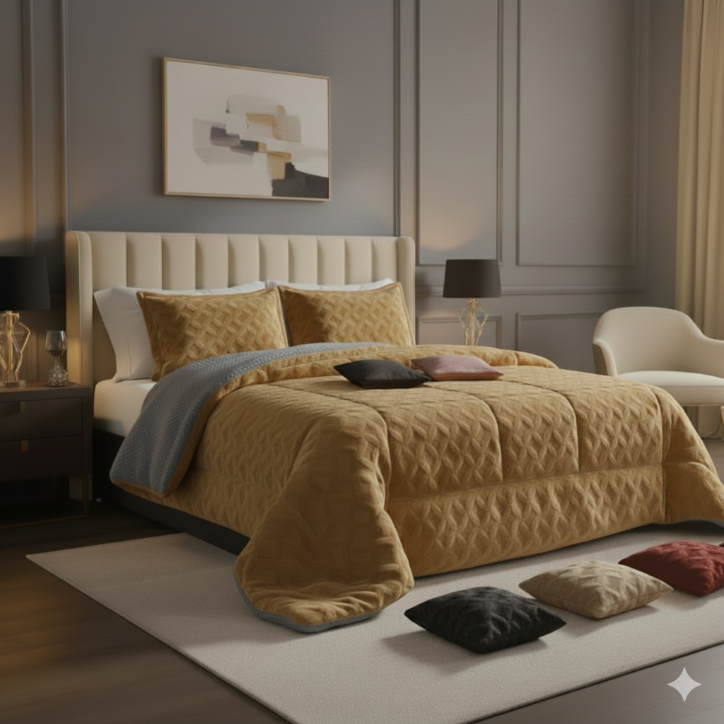 Premium Velvet + Sherpa Duvet – Warmth and Luxury for the Whole Winter