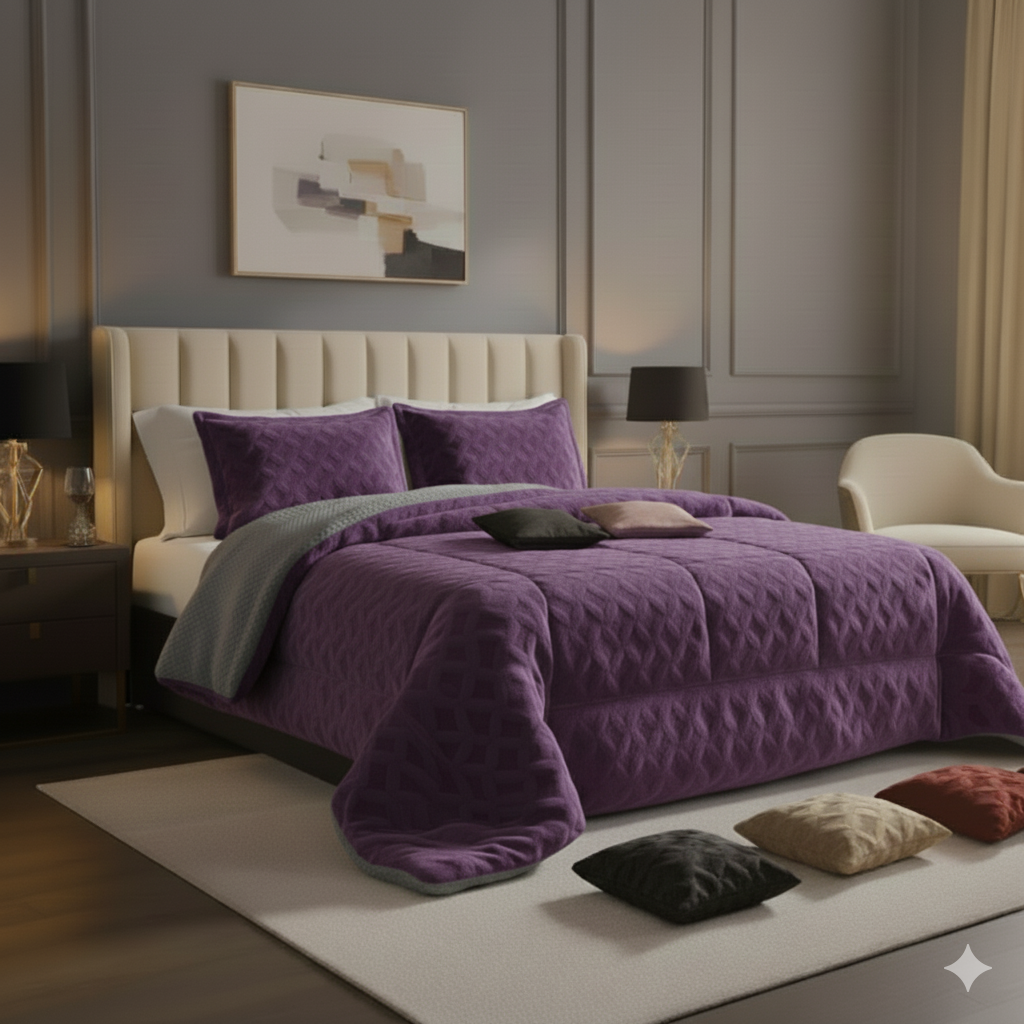 Edredón Premium Velvet + Borrego – Calidez y Lujo para Todo el Invierno