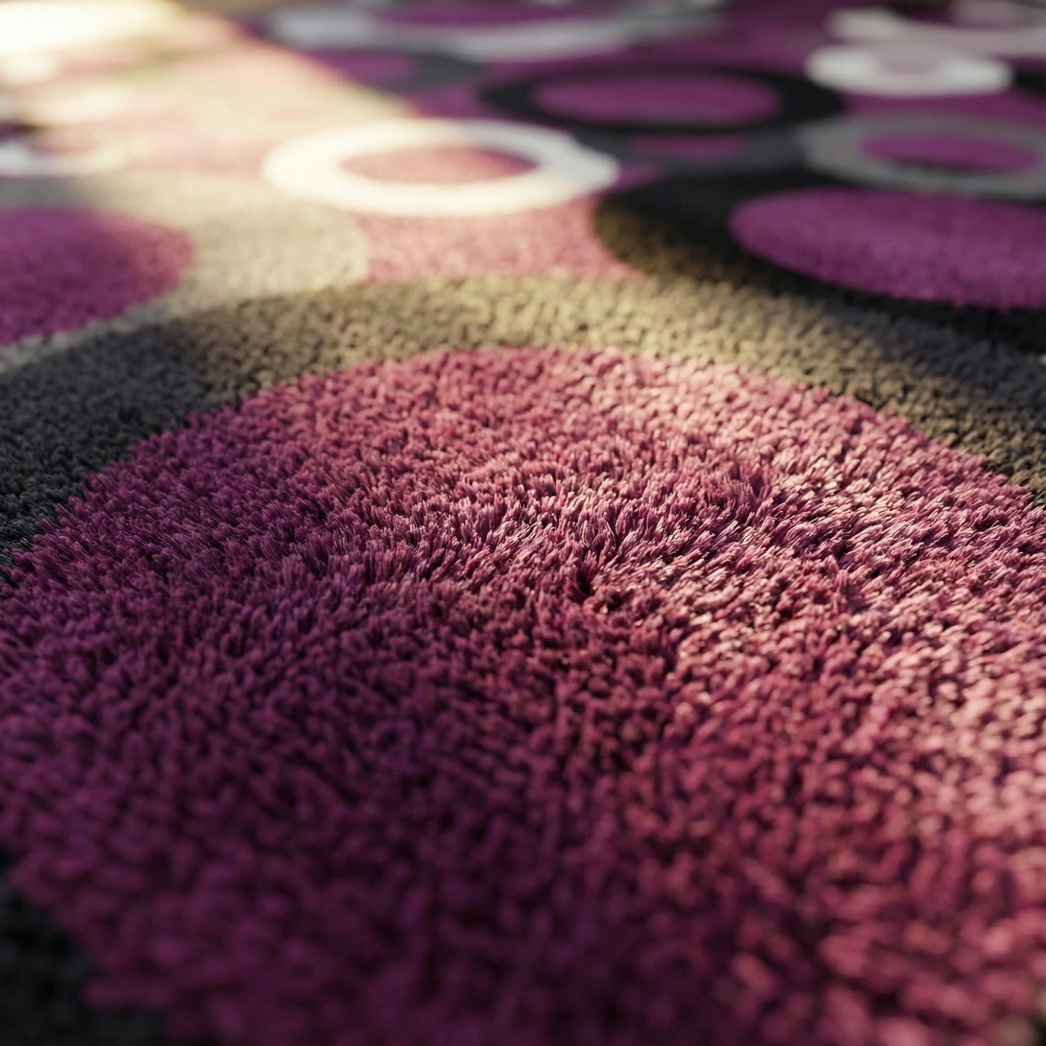 Alfombra Moderna de Lujo con Diseño de Círculos tamaño 2,50 M DE LARGO X 1,80 M DE ANCHO – Disponible en 4 Colores