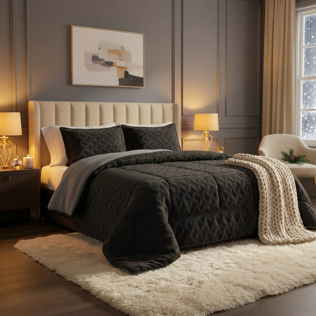 Premium Velvet + Sherpa Duvet – Warmth and Luxury for the Whole Winter