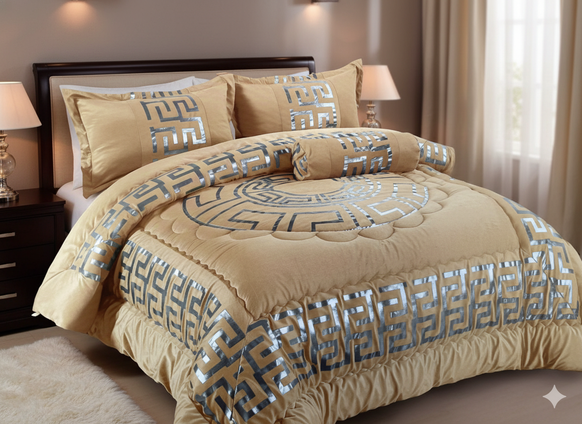 Versace Luxury Duvet Set – 7 Pieces with Two Curtains – New Model for Christmas 2026