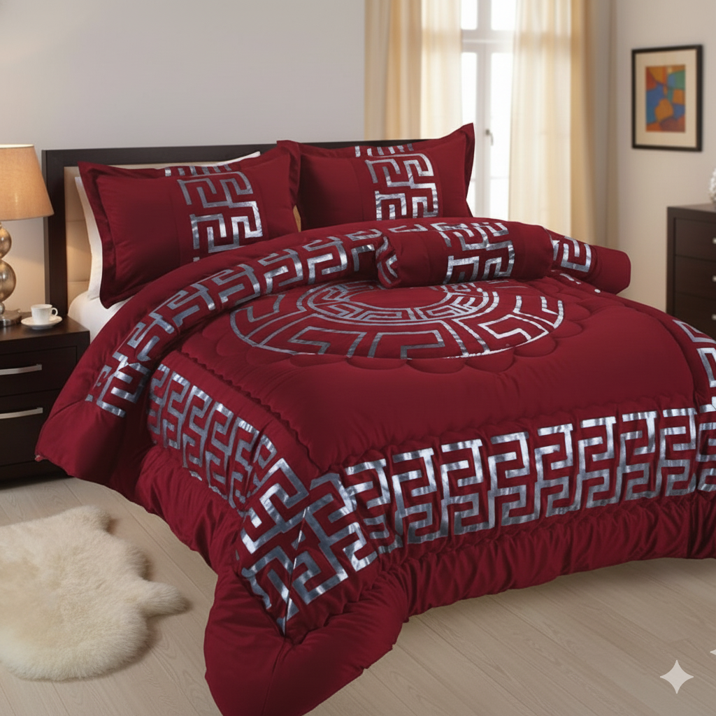 Juego de Edredón de Lujo Versace – 7 Piezas con Dos Cortinas - Nuevo modelo para Navidad 2026