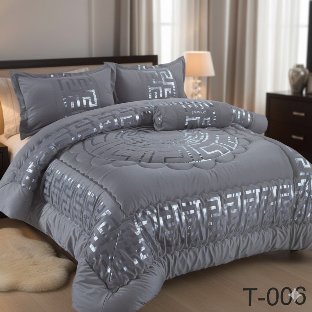 Juego de Edredón de Lujo Versace – 7 Piezas con Dos Cortinas - Nuevo modelo para Navidad 2026