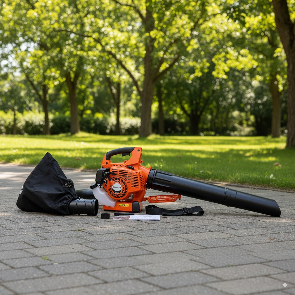 Soplador/Aspirador/Triturador de Hojas a Gasolina 3 en 1 – Modelo Profesional 26cc