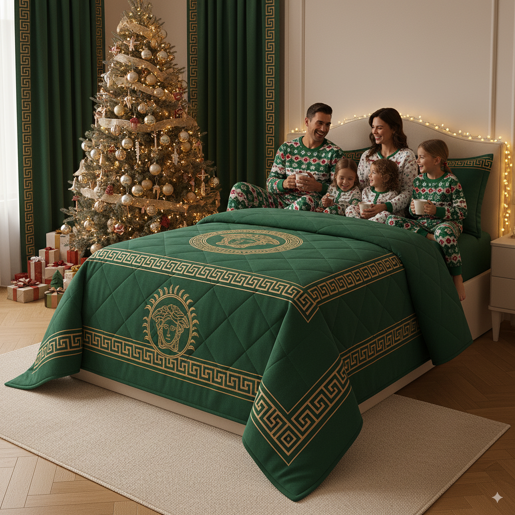 Juego de Edredón de Lujo Versace – 7 Piezas con Cortinas