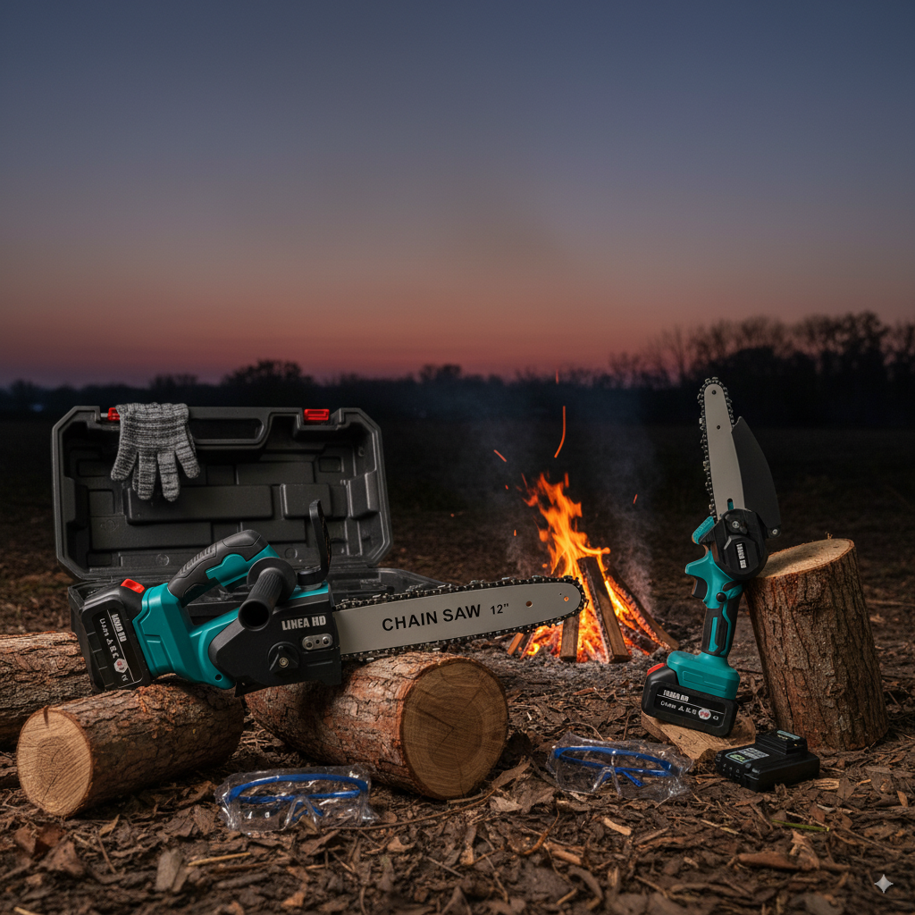 Motosierra Eléctrica 2X1 Inalámbrica 72V con 2 Baterías – Potencia Profesional de Corte