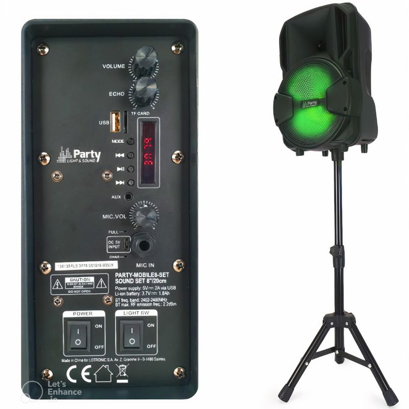 Altavoz Grande, Portátil, Micrófono Inalámbrico, Luces LED, Bluetooth, USB, Radio FM, Oferta 2x1.