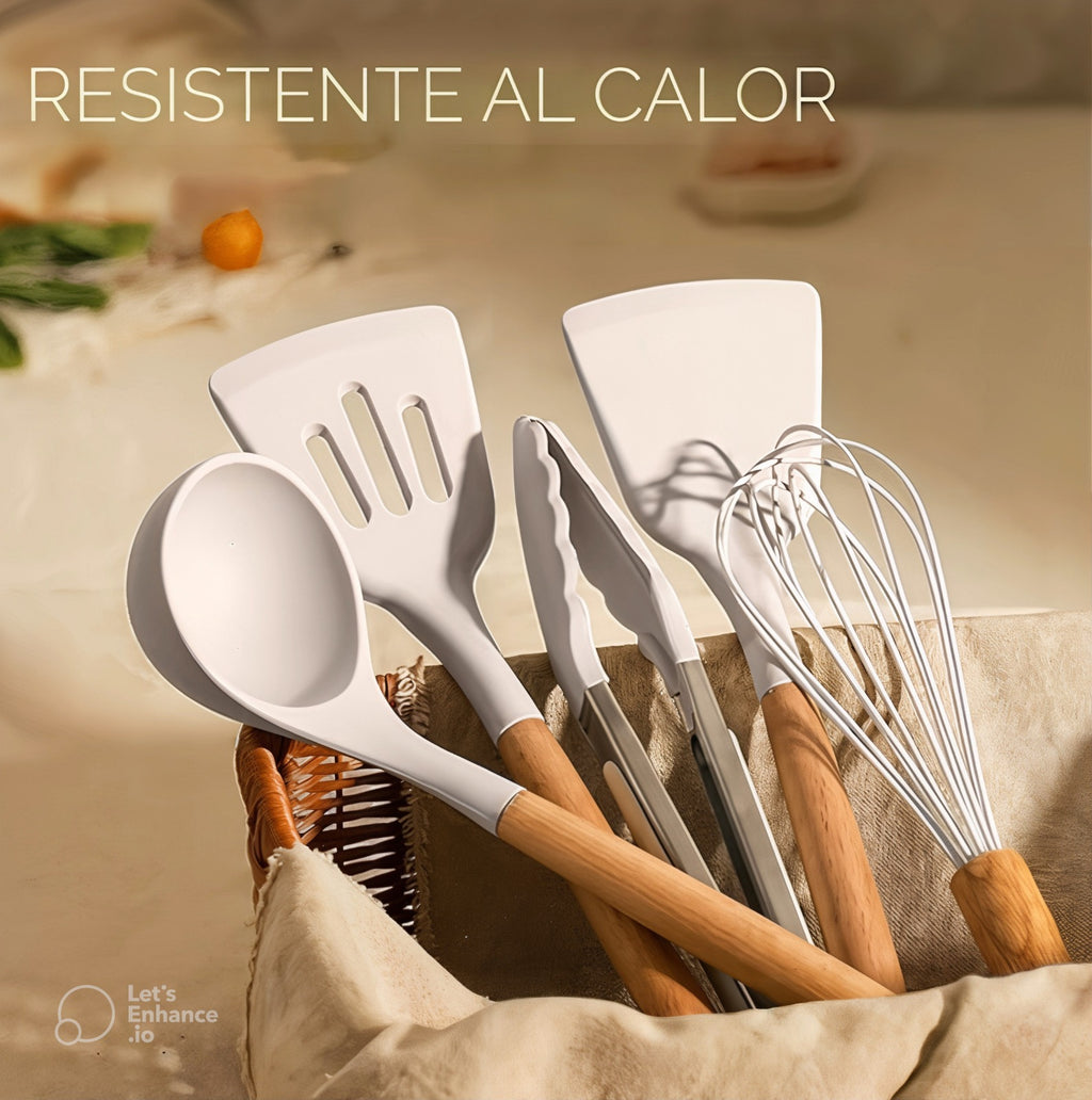 Set de Utensilios de Cocina de Silicona – 21 Piezas