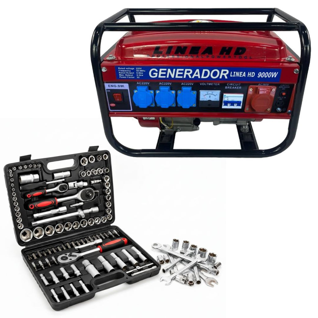 Generador de Gasolina LINEA HD 9000W / 9500W – Potencia Profesional para Todo Hogar o Negocio mas Lampara regalo