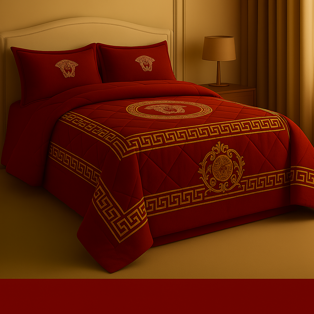 Juego de Edredón de Lujo Versace – 7 Piezas con Cortinas