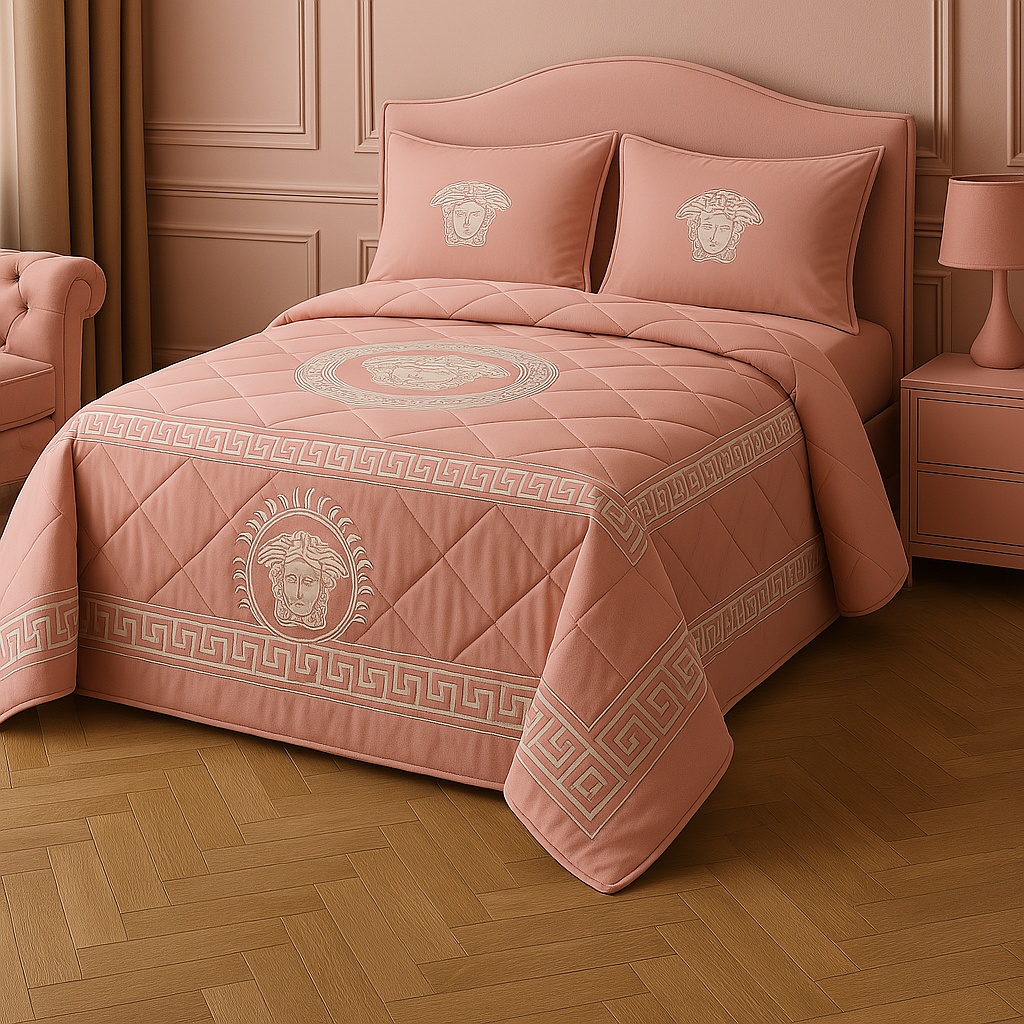 Juego de Edredón de Lujo Versace – 7 Piezas con Cortinas