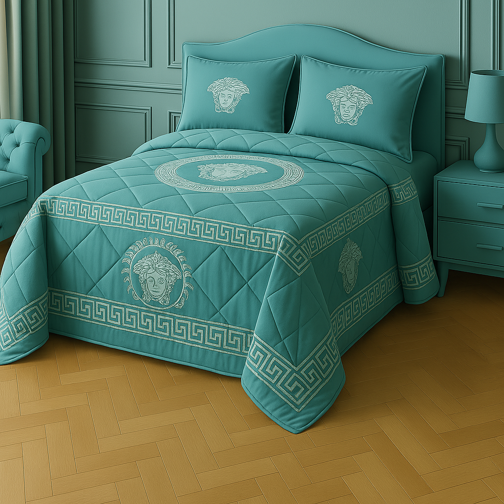 Juego de Edredón de Lujo Versace – 7 Piezas con Cortinas