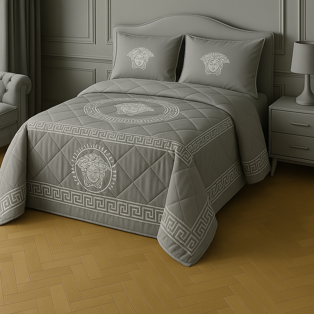 Juego de Edredón de Lujo Versace – 7 Piezas con Cortinas