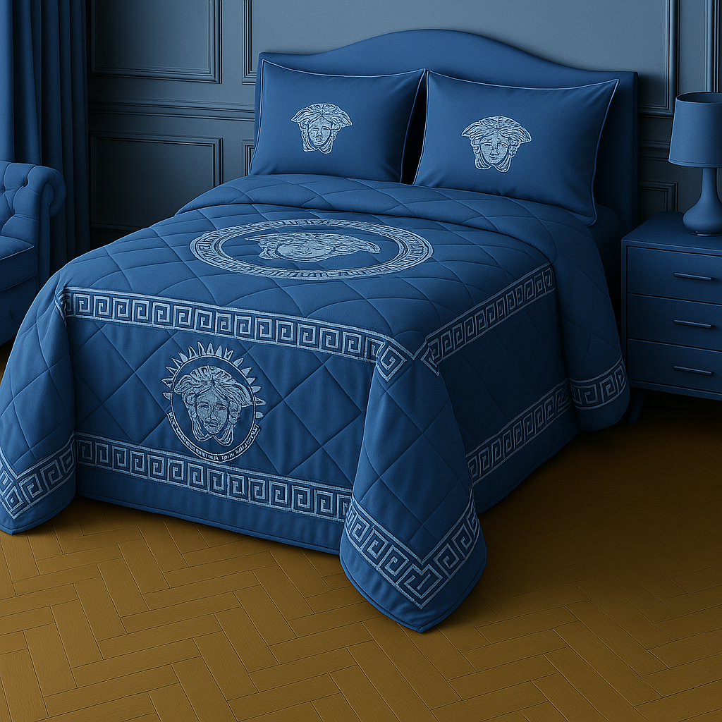 Juego de Edredón de Lujo Versace – 7 Piezas con Cortinas