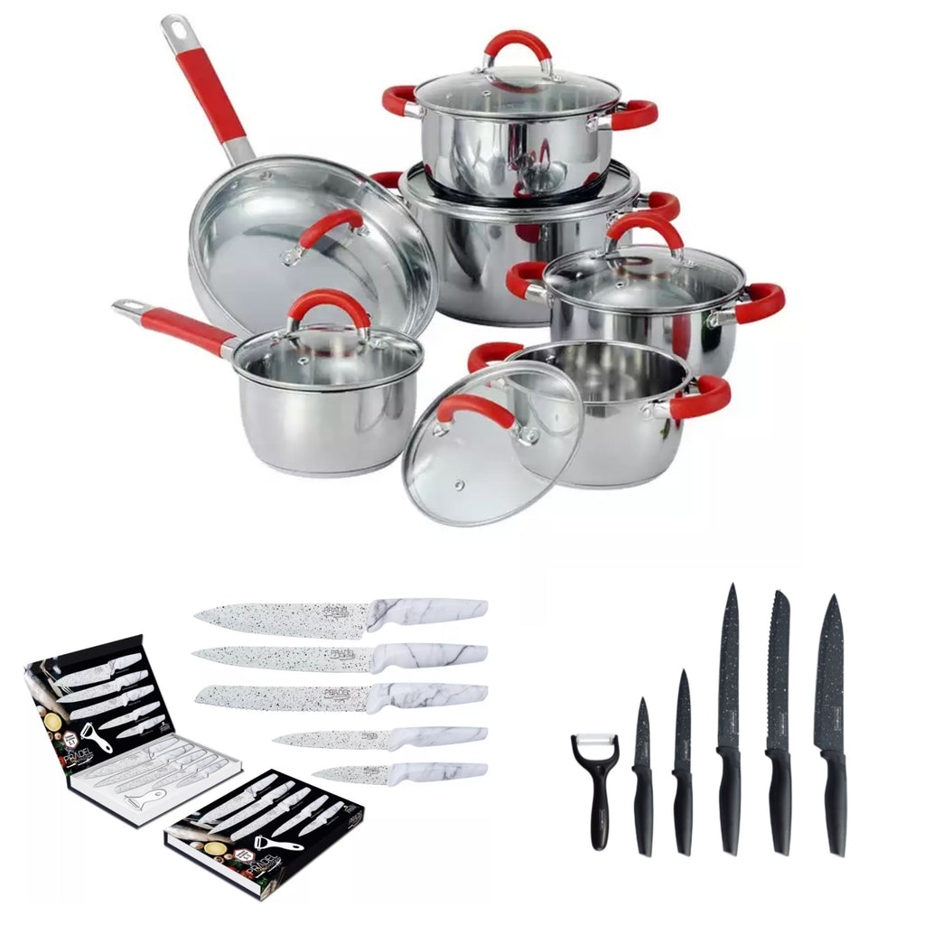 Batería de cocina 12 piezas en acero inoxidable + Dos Regalos