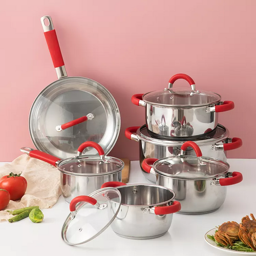 Batería de cocina 12 piezas en acero inoxidable + Dos Regalos