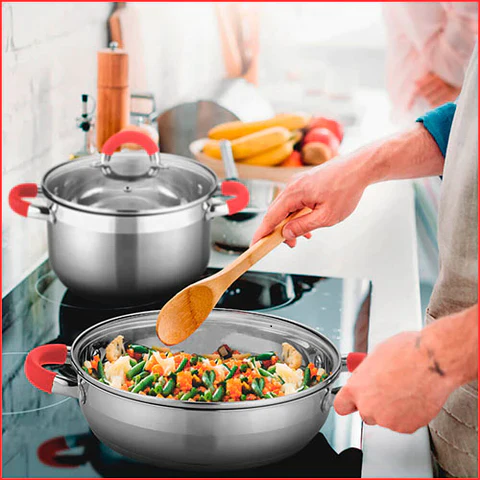 Batería de cocina 12 piezas en acero inoxidable + Dos Regalos